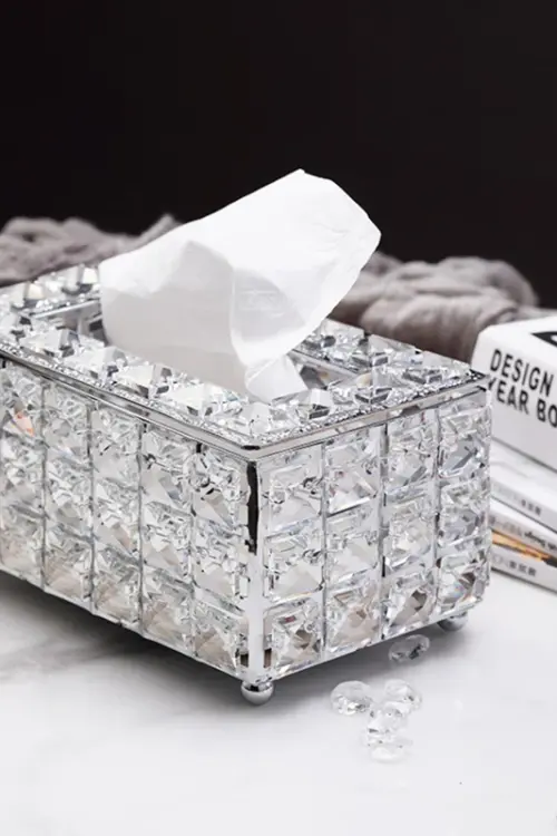 Rhinestone Paper Tissue Box Cover