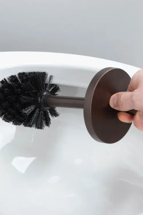 Utility-Sink Metal Toilet Brush And Holder